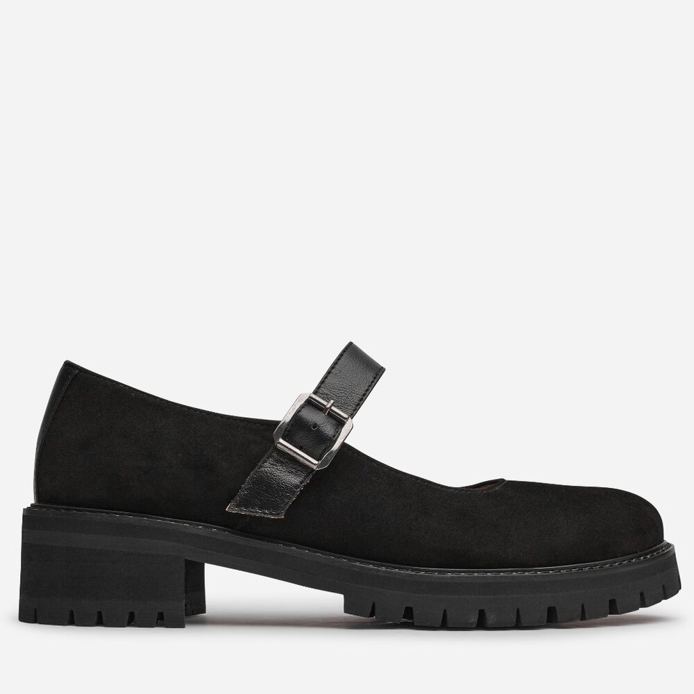 Women's Mary Jane shoes in black suede